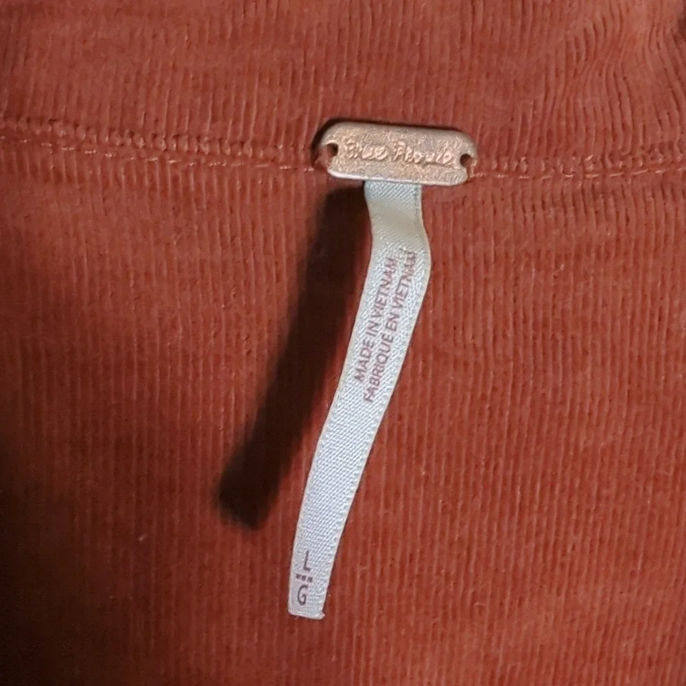Free People Women's Dress Dynamite Corduroy‎ Burnt Orange Large